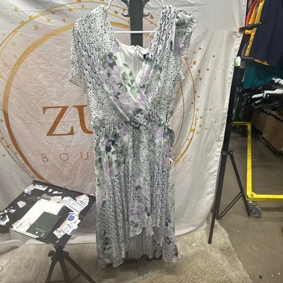 DKNY Womens Plus Chiffon Hi-Low Cocktail and Party Dress Size 20W - Picture 2 of 4